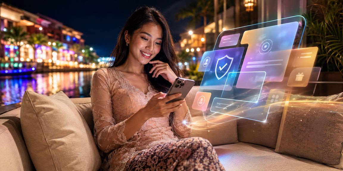Pengguna melakukan transaksi deposit selamat melalui platform mudah alih di Melaka